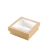 Brown square "Kray" cardboard box with window lid 135x135mm H50mm 500ml