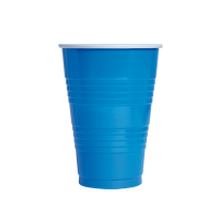 Blue PS "Pong" cup   H125mm 450ml