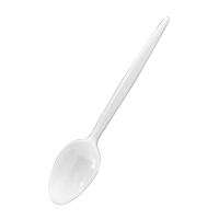 White PS plastic dessert spoon  125