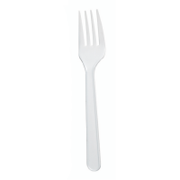 Mini fourchette plastique PS blanche