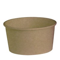 "Buckaty" round kraft cardboard salad bowl