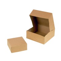 Boîte pâtissière carton kraft brun 180x180mm H80mm