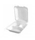Sugarcane fibre clamshell meal box with 3 compartments    H80mm
