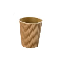 "Rippley" kraft/brown rippled wall coffee cup 230ml dia80mm H93mm