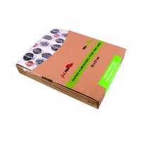 Greaseproof white paper with burger design in dispenser box  350x270mm
