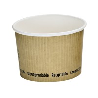 Pot à soupe carton blanc biodégradable 230ml Ø90mm  H62mm