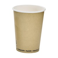 White biodegradable soup cup with "Nature" design 940ml Ø114mm  H149mm
