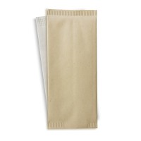 Cream cutlery paper bag with white napkin  110x250mm