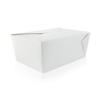 White cardboard meal box 2 300ml 215x160mm H90mm