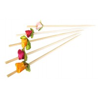 Pique bambou avec une extrémité décor fleur couleurs assorties   H120mm