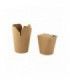Kraft brown round base cardboard container with slit closing 72x87mm H95mm 550ml