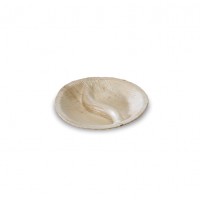 Round palm leaf plate with 2 compartments "Ying Yang"    H20mm