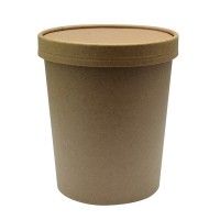 Kraft/brown cardboard cup with cardboard lid