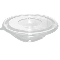 Round transparent PET salad bowl with lid 1000ml 180mm  H60mm