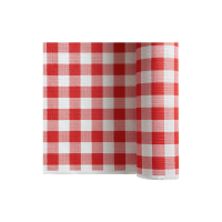 Red&white squares non-woven table skirt 4 000x720mm