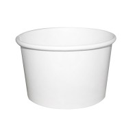 White cardboard cup with cardboard lid for hot and cold foods   H60mm 230ml