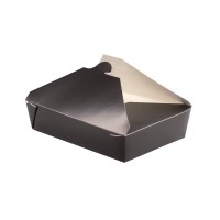 Boîte repas carton noir 1500ml 21,5x16x6,5cm