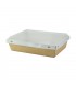Kraft / white box with clear plastic lid 200x140mm H50mm 1000ml