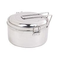 NOXBOX Round stainless steel lunchbox with lid