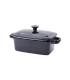 Mini rectangular casserole with black porcelain lid  155x85mm H70mm 190ml
