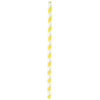 Yellow/white striped paper straw