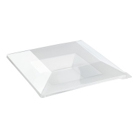 Reusable plastic plate PP square frosted microwaveable