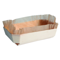 Molde de cocción rectangular exterior de madera y molde de papel interior