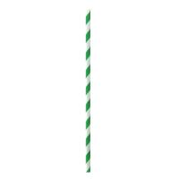 Green stripes paper cocktail straw 0,60 x 0,60 x 14,50cm