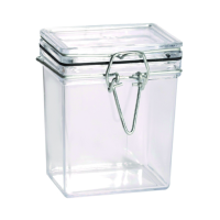 Plastic jar PS transparent rectangular