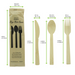 Kit cubiertos de bambu 3/1 "Anji" : Cuchillo, tenedor, cuchara, embalaje kraft