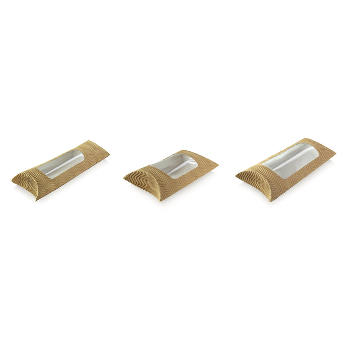 Envase rectangular de papel ondulado con ventana para sándwiches calientes 230x110mm H55mm
