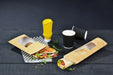 Envase rectangular de papel ondulado con ventana para sándwiches calientes 230x110mm H55mm
