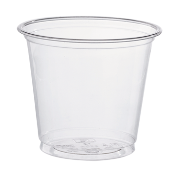 Salsera redonda de plástico PLA transparente H64mm 180ml