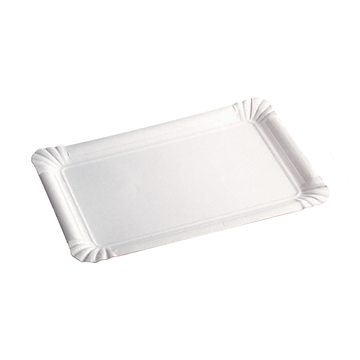 Plato rectangular de cartón blanco 200x130mm