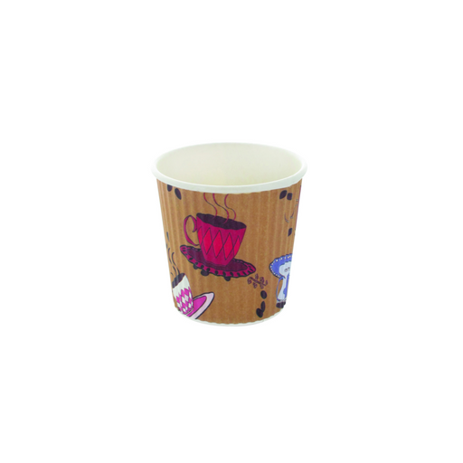 Bicchiere in cartone doppia parete decorazione "Tea Cup" H61mm 120ml