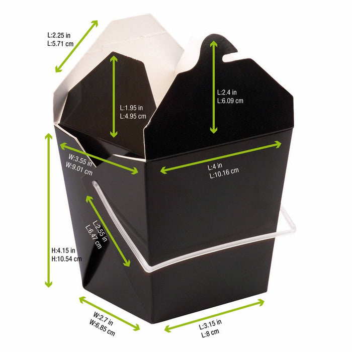 Caja pasta negra con asas 100x100mm H110mm 950ml