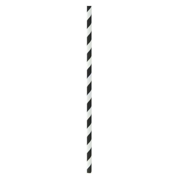 Pajita de papel negro/blanco A197mm - 3000Uds