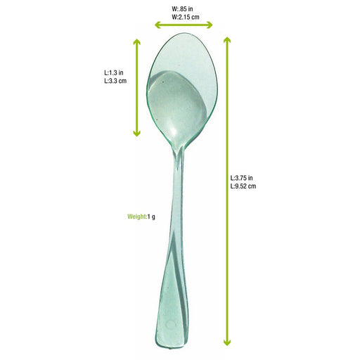 Mini cuchara verde transparente 95