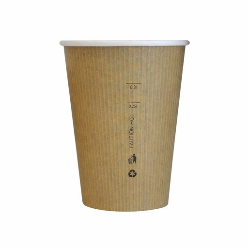 Vaso Nature Cup de cartón kraft estriado H108mm 340ml