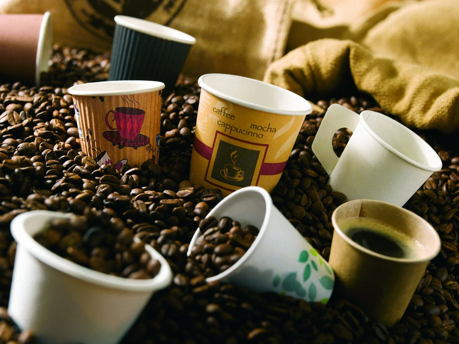 Vaso Nature Cup de cartón kraft estriado H108mm 340ml