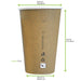 Vaso Nature Cup de cartón kraft estriado H132mm 450ml