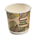 Vaso de cartón kraft con decoración de hojas de doble pared con laminado PLA H60mm 120ml