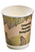 Vaso de cartón kraft con decoración de hojas de doble pared con laminado PLA H90mm 230ml