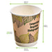 Vaso de cartón kraft con decoración de hojas de doble pared con laminado PLA H90mm 230ml