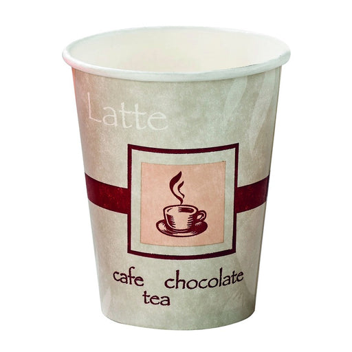 Vaso de cartón marrón decoración Pasión H92mm 280ml