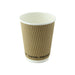Vaso Rippley de cartón corrugado beige de doble pared H112mm 340ml