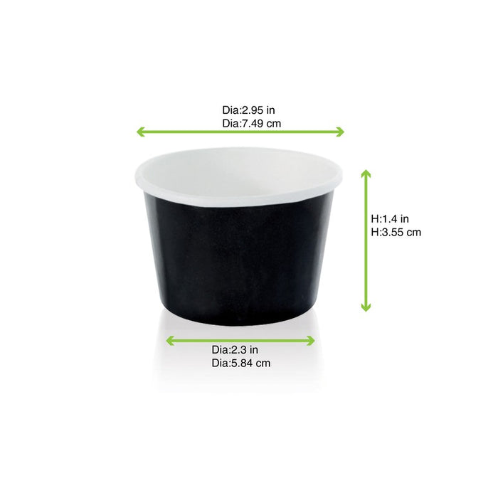 Tarrina de cartón negra H37mm 100ml