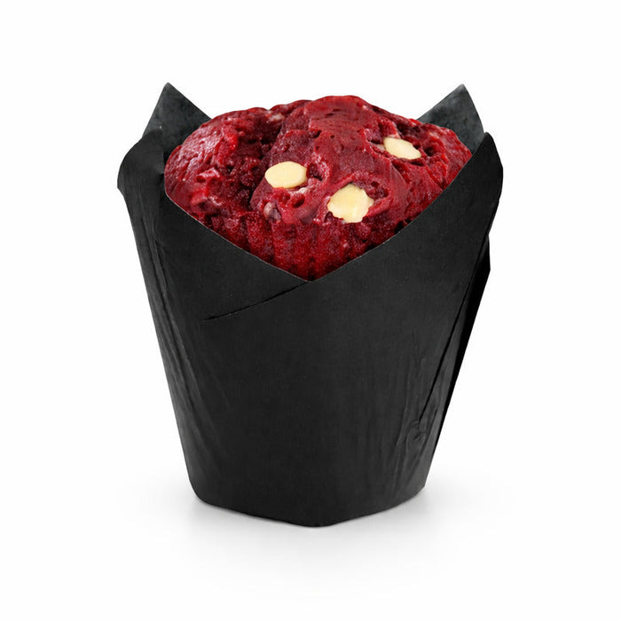 Papel negro tulipa de cocción antigrasa 110x110mm A60mm - 1200Uds