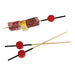 Pincho de bambú Atami con decoración negra y bola roja 90mm - 2000Uds
