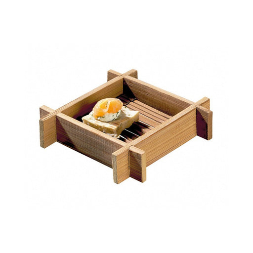 Mini bandeja de degustación de bambú cuadrada Hanako 120x120mm A24mm - 200Uds